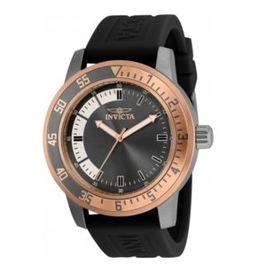 NWT Invicta Specialty Men's Watch (35687) 45mm Steel Case, Black Silicone Band